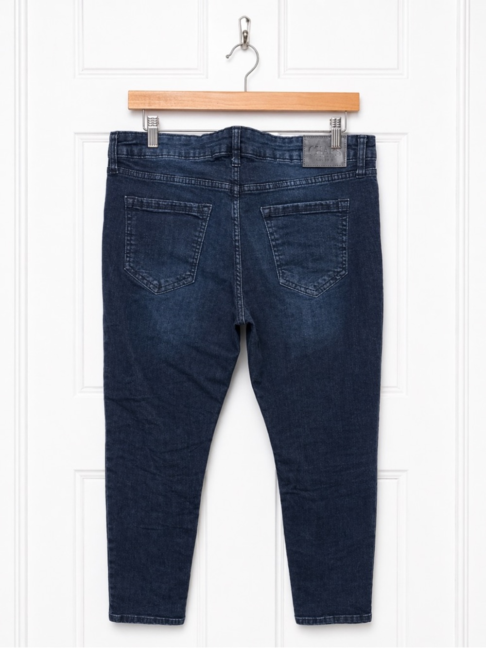 Chaps Mens Slim Straight Fit Dark Wash Blue Stretch Denim Jeans 32x30